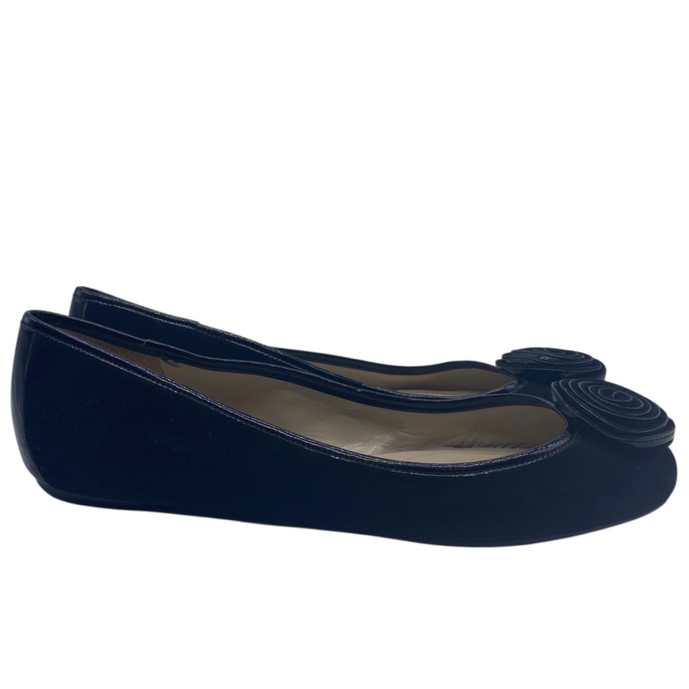 Talbots Womens Shoes Leather Flats 10 WIDE Black Slip On Sleek Business Casual - Picture 3 of 12